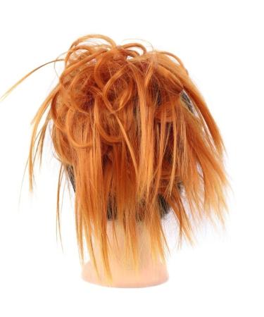 Messy Bun Hair Piece for Women Synthetic Tousled Updo Messy Bun Hair Pieces Hair Scrunchies Extensions with Elastic Band Ponytails Hair Extensions for Women Fake Hair Accessories for Women Girls Deep orange
