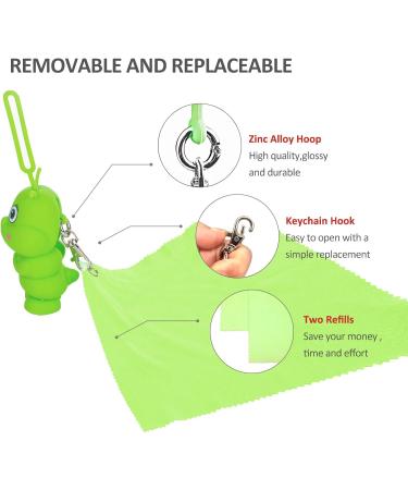 Portable Microfiber Cleaning Cloth & Bag Charm Keychain - 8x8 inches Safe for Eyeglasses & Screens Includes 2 Refills (Green - Buy Online on GoSupps.com
