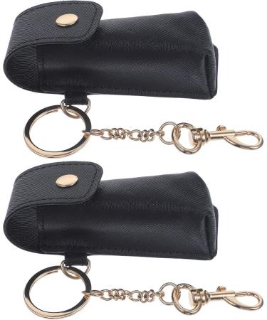 Lipstick Keychain Holder Set | Lip Balm Purse Storage | 2pcs Black Bag Organizer for Women - Buy Online on GoSupps.com