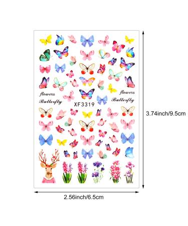 Blulu 24 Sheets Butterfly Nail Art Stickers - Self-Adhesive Decals for Women & Girls - Colorful Flower Design - Manicure Butterfly Sticker Set (12 Styles) - Buy Online on GoSupps.com