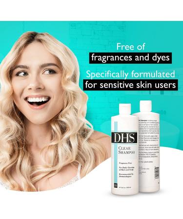 DHS Clear Shampoo 16 oz - Pack of 2 | Gentle & Effective Formula for Sensitive Scalps - Buy Online on GoSupps.com