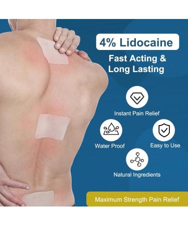 Teemofe Lidocaine Pain Relief Patch 30 Count | Maximum Strength Pain Patches for Muscle Relief in Neck Knee Back and Shoulders |12 Hour Long Lasting Relief Pains-584 - Buy Online on GoSupps.com