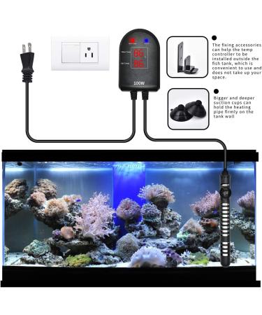 U-picks 100W Submersible Aquarium Heater for 5-25 Gallon Fish Tank with Intelligent External Temperature Controller - Buy Online on GoSupps.com