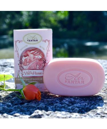 Un Air d'Antan All Natural Rose Soap Bars Multipack - Handmade in South of France - 2x3.52oz Bars with Rose, Peach & Patchouli - Organic Body Soap Set for Women - Buy Online on GoSupps.com