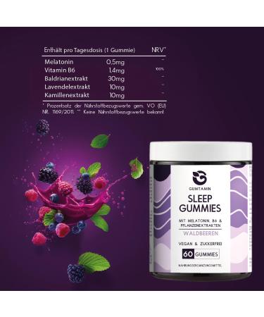 Buy Gumamin Sleep Melatonin Gummies - Sugar-Free Vegan High-Dose - 60 Pieces for Your Evening Routine - Alternative to Melatonin Spray - International Shipping Available - Buy Online on GoSupps.com