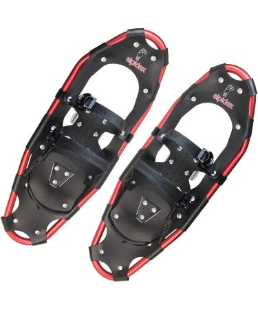 ALPIDEX Snowshoes for Men & Women - Lightweight Aluminum Frame Ratchet Binding Carrying Bag Size 36 to 135 kg - Black/Red - Buy Online on GoSupps.com