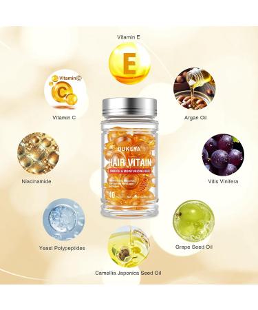 Premium Hair Styling Serum & Treatment Capsules | Nourishing Vitamins C E Argan Oil & Niacinamide - Shop Our Moisturizing Hair Oil Capsules - Buy Online on GoSupps.com