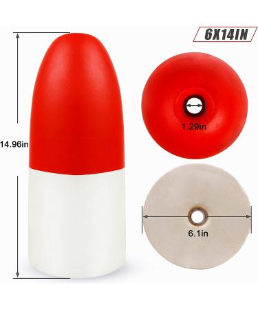 SILANON Crab Trap Floats Buoy 6x14 Inch Red/White - Pack of 2 | Fishing Marker Buoys for Crab Pot, Shrimp Trap, Kayak Stabilizer - Buy Online on GoSupps.com