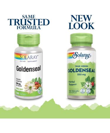 Solaray Goldenseal Root 550mg Capsules for Digestion, Immune & Respiratory Support - Non-GMO, Vegan | 100 VegCaps - Buy Online on GoSupps.com