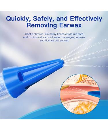 Ear Wax Removal Tool Kit - 30 Nozzles Manual Ear Irrigation Cleaner for Adults & Kids - Effective Ear Cleaning System (Blue - Buy Online on GoSupps.com
