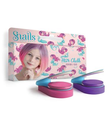 Snails 510768 hair chalk for children from 3 years washable set of 2 mermaid purple pink