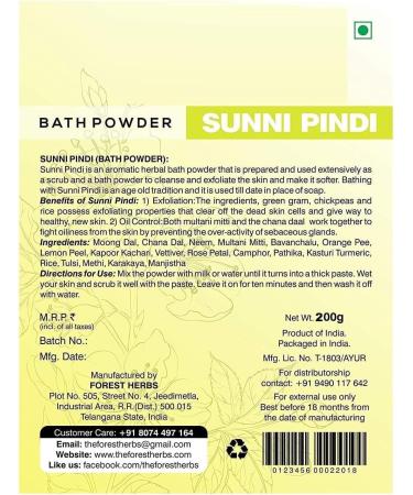 PUB Sunnipindi Herbal Bath Powder Ubtan Body Scrub Face Pack Tan Removal Ancient Ayurvedic Healing Enriched with Numerous Herbs 200Gms - Buy Online on GoSupps.com