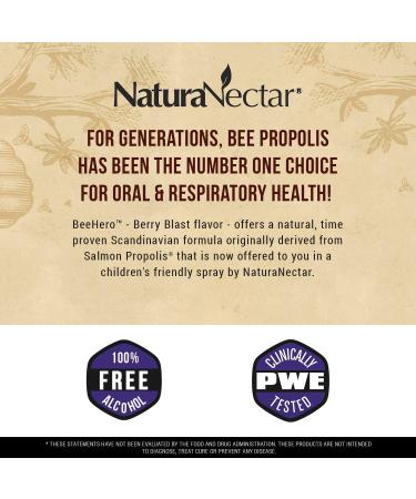 NaturaNectar BeeHero Natural Propolis Throat Spray - 30ml - Respiratory & Oral Health for Kids - Alcohol & Gluten Free - Berry Blast - Buy Online on GoSupps.com