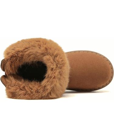 Yeeteepot Winter Booties for Baby Girls/Boys | Warm Lined Snow Boots | Anti-Slip Toddler Shoes | UK Child Size 11 (Brown) - Buy Online on GoSupps.com