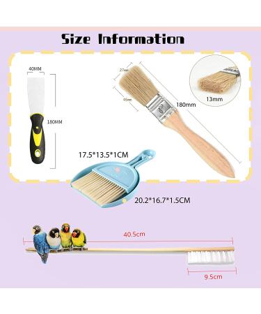 Bonaweite 4 Pack Bird Cage Cleaning Brush Set - Pet Supply Accessory for Parrots, Birds, Dogs, Cats - Kennel Cage Broom Cleaner - Buy Online on GoSupps.com