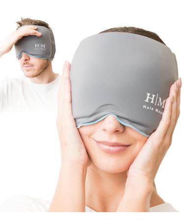 Halo Mask Migraine Relief Cap - Form Fitting Migraine Hat - Tension Headache Relief Cap Ice Hat - Migraine Ice Head Wrap for Headaches / Sinus Pain - Cooling Migraine Cap - Head Ice Pack for Headaches Dark Grey