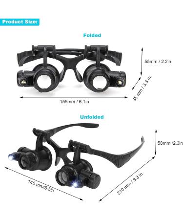 Headband Magnifier 4 Head Loupe Magnifier Head Wearing Magnifying Glass Watch Repair LED Light Magnifying Glass Adjustable LED Magnifying Glass for Repairing Reading to Pursue Happiness - Buy Online on GoSupps.com