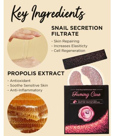 YURICOS Snail Rose Gold Under Eye Mask - 20 Pairs for Dark Circles, Puffiness, Wrinkles & Lines - Buy Online on GoSupps.com