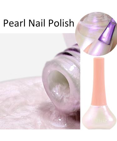Glitter Pearl Nail Polish Purple Nail Varnish Quick Dry & Long Lasting Chrome Glossy Gel Polish Pearlescent Shell Purple Nail Polish Purple Glitter Gel Nail Polish for Women - Buy Online on GoSupps.com