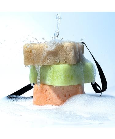 Freeman Soap Sponge Bundle - Coffee, Green Tea, and Strawberry Shower Sponges - 3 Count | Hydrating, Cleansing, Exfoliating, Self-Tanner Removal - Buy Online on GoSupps.com