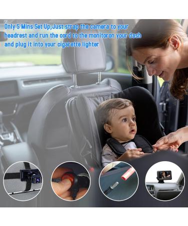 Mulcort Baby Car Mirror 1080P Baby Monitor with Camera and 4.3'' IPS Screen - Night Vision & Wide View Angle for Infants, Kids, Pets - Buy Online on GoSupps.com