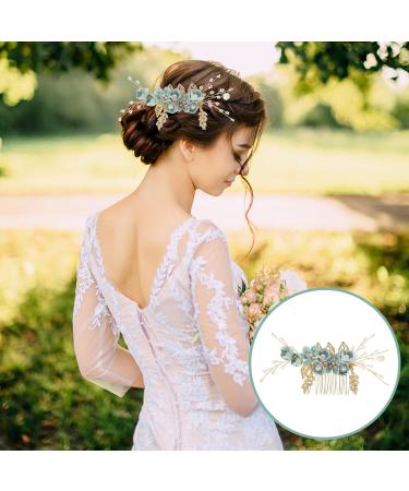 ibasenice Rhinestone for Hair Fashion Retro Alloy Hair Comb Hair Combs Side Wedding Hair Accessory for Women Green Hair Comb Hair Clip Hair Teasing Comb Bridesmaid Cherry Blossoms Scarf - Buy Online on GoSupps.com