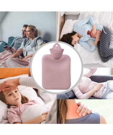 500ML Natural Rubber Mini Hot Water Bottle - Cozy Pain Relief for Waist, Back, Neck, Legs, Shoulders, Feet - Leak Proof & Warmth - Pink (Medium) - Buy Online on GoSupps.com
