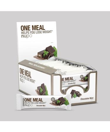 NUPO One Meal Bar Chocolate Mint I Tasty meal replacement bars for a balanced diet plan I Helps you lose weight I High in protein I Low in sugars I 24 vitamins and minerals I 24 x 60g Chocolate/Mint