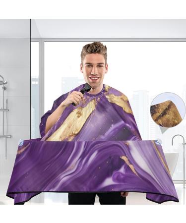 Kigai Purple Marble Barber Cape - Professional Waterproof Hair Cutting Cape for Men & Women - Adjustable Snap Closure Hairdressing Cape - Buy Online on GoSupps.com