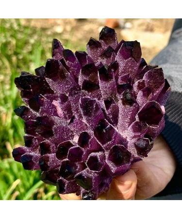 Room Decoration Natural Amethyst Violet Ghost Phantom Quartz Crystal Cluster Specimen Pray Home Decor degaussing (Size : 610-700g)