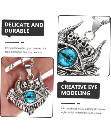 EXCEART Devil Eye Necklace Skull Necklace Ladies Men's Evil Eye Clavicle Chain Steampunk Necklace Women Clavicle Pendant Necklace Decor Stainless Steel Neck Chain Metal Man - Buy Online on GoSupps.com