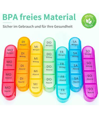 7-Day Pill Organizer with 4 Compartments - Large Portable Medication Box for Tablets | Removable Cyan Housing - Ideal for Daily Dosing - Buy Online on GoSupps.com