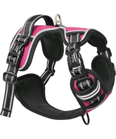 Heele Adjustable No-Pull Dog Harness for Small Dogs - Reflective Breathable & Padded Handle - Perfect Fit 35-61cm - Fuchsie Color - Buy Online on GoSupps.com