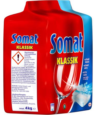 Somat Classic Powder XXL - 4 kg (1 Pack) | Premium Dishwasher Detergent for Sparkling Clean Dishes - Fast International Shipping - Buy Online on GoSupps.com
