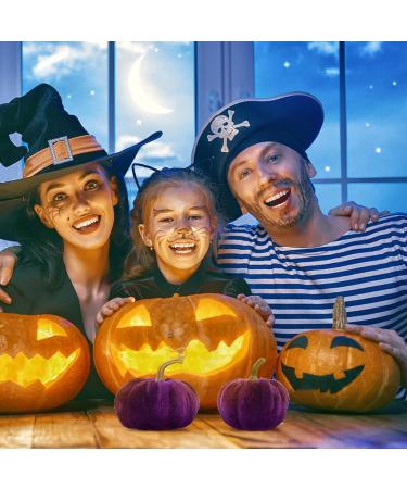 HOMSFOU 5pcs Flannel Foam Pumpkin Faux Pumpkins Farmhouse Pumpkins Harvest Artificial Pumpkins Halloween Decorations Outdoor Home Decor Harvest Party Pumpkin Decor Fake Pumpkin Set Purple Purple 14X12.5X12.5CM - Buy Online on GoSupps.com