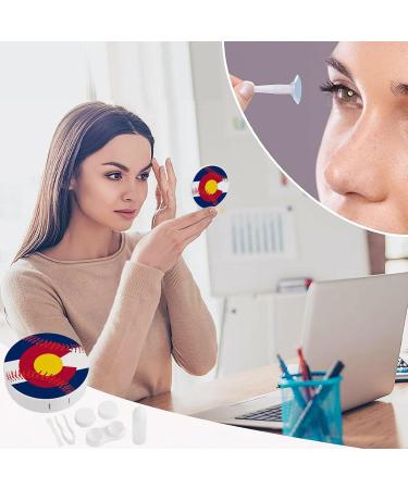 Colorado Flag Baseball Contact Lens Travel Kit | Portable Cute Box with Mirror for Daily Outdoor Use - Buy Online on GoSupps.com