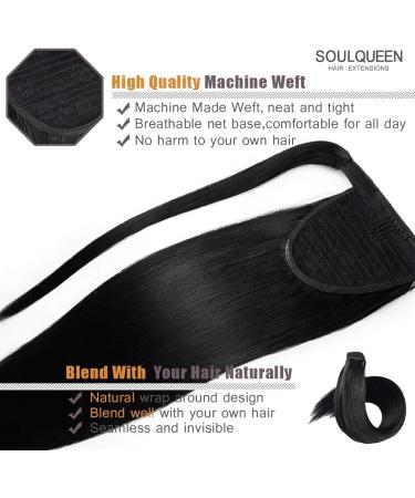 Ponytail Extension Remy Human Hair Ponytail Extensions Human Ponytail Hair Extensions Wrap Around Hair Magic Paste Invisible Soft Straight Ponytail Ponytail Hair Extension(Bruin 14inches 65g) 14inches 65g Bruin - Buy Online on GoSupps.com