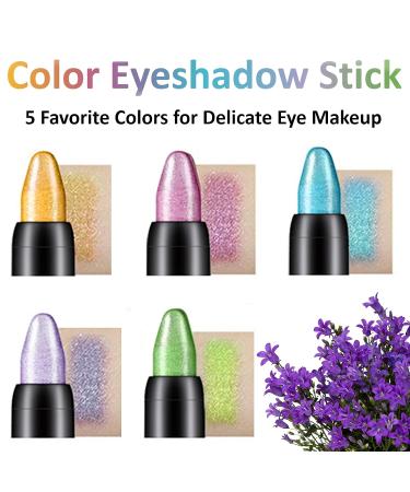 Glitter Eyeshadow Stick Set - Waterproof, Long Lasting, 5 Colors - Shimmer Eye Makeup Pencil Crayon - Buy Online on GoSupps.com