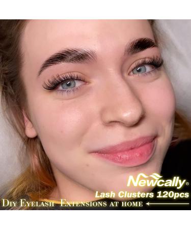 Newcally Lash Clusters 120pcs 10-16mm DIY Individual Eyelash Extensions - Wispy Natural C D Curl False Eyelashes - Buy Online on GoSupps.com