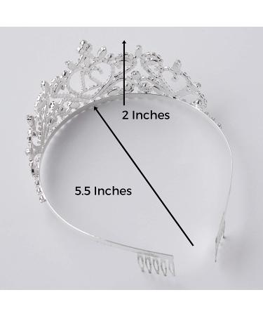 Ella Celebration 21st Birthday Tiara - Silver Heart Crown Headband for Women - Buy Online on GoSupps.com