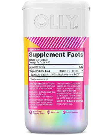 OLLY Happy Hoo-Ha Capsules - Probiotic for Women - 10 Billion CFU - 25 Count - Gluten Free - Buy Online on GoSupps.com