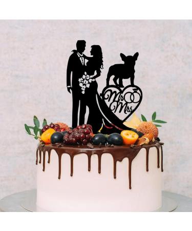 Couple Wedding Cake Topper Bride And Groom With French Bulldog Dog Cake Topper Custom Dog Pet Topper Personalized Wedding Topper Bride Cake Topper Gift for Wedding Anniversary - Buy Online on GoSupps.com