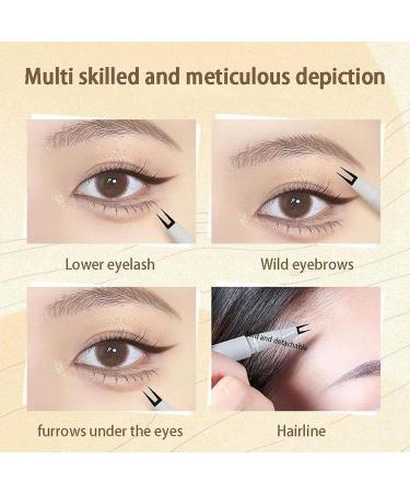 2 Double Tip Lower Eyelash Pencil Waterproof Liquid Eyeliner Two-Claw Waterproof Fake Eyelashes Liquid Tip Slim Eye Liner Eye Liner Makeup for Halloween Daily Use A: Gray Black - Buy Online on GoSupps.com