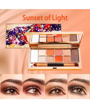 Glitter Eyeshadow Palette - 10 Highly Pigmented Shimmer & Matte Shades | Long-Lasting Velvety Texture | Includes Eyebrow Powder & Highlighter | Perfect Makeup Gift Set for All-Day Wear - Buy Online on GoSupps.com