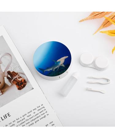 Blue Hammerhead Shark Contact Lens Case - Portable Travel Box with Mirror | Ideal for Eye Care on the Go - Buy Online on GoSupps.com