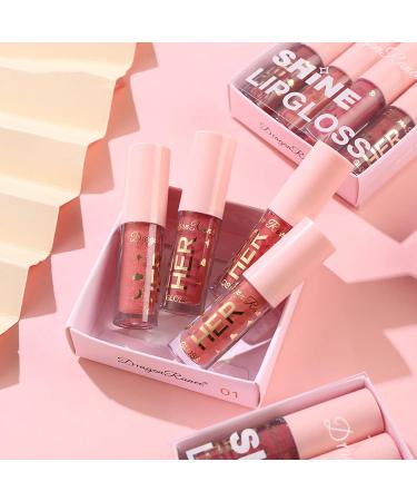 Hydrating Lip Gloss Set for Women - Plumping, Moisturizing, and Waterproof Lip Care in 4 Shades (Set A) - Buy Online on GoSupps.com