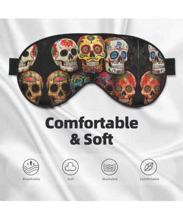 SSIMOO Sugar Skulls Eye Mask - Ultra-Soft Light-Blocking Comfortable Sleep Accessory - International Shipping Available - Buy Online on GoSupps.com