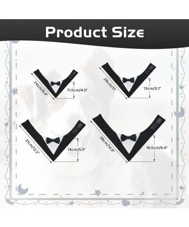 MHauslie Formal Tuxedo Dog Bandana with Bow Tie - Adjustable Neckerchief for Small Dogs in Black - Buy Online on GoSupps.com