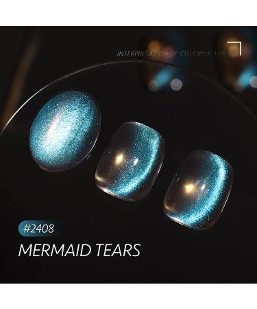 GAOY Cat Eye Gel Nail Polish - 16ml Blue Nude Glitter Holographic UV Gel - Reflective Translucent - 2408 Mermaid Tears | International Shipping - Buy Online on GoSupps.com