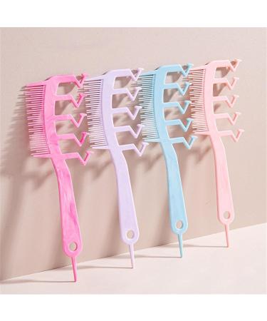 Peigne dents larges en forme de Z pour d m ler les cheveux boucl s d m lant les cheveux fendu taquinerie peigne dents larges bleu - Buy Online on GoSupps.com